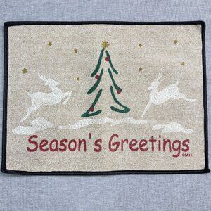 Holiday Doormat18"x24" Reindeer Christmas Tree Season's Greetings Non-Slip